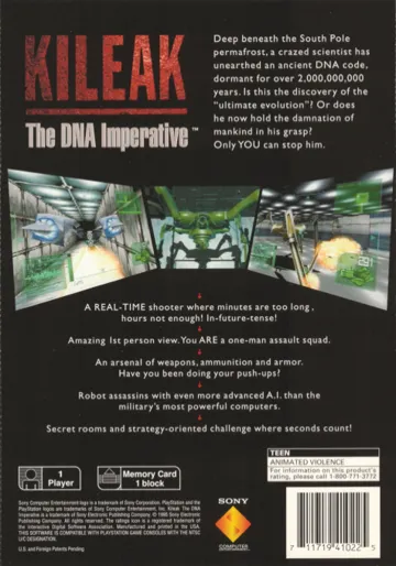 Kileak - The DNA Imperative (US) box cover back